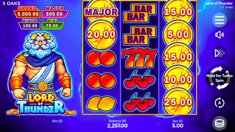 Lord of Thunder Online Video Slot gameplay screenshot