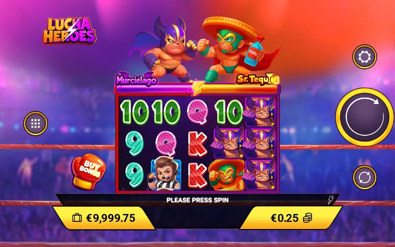 Lucha Heroes Amigo Gaming slot gameplay screenshot