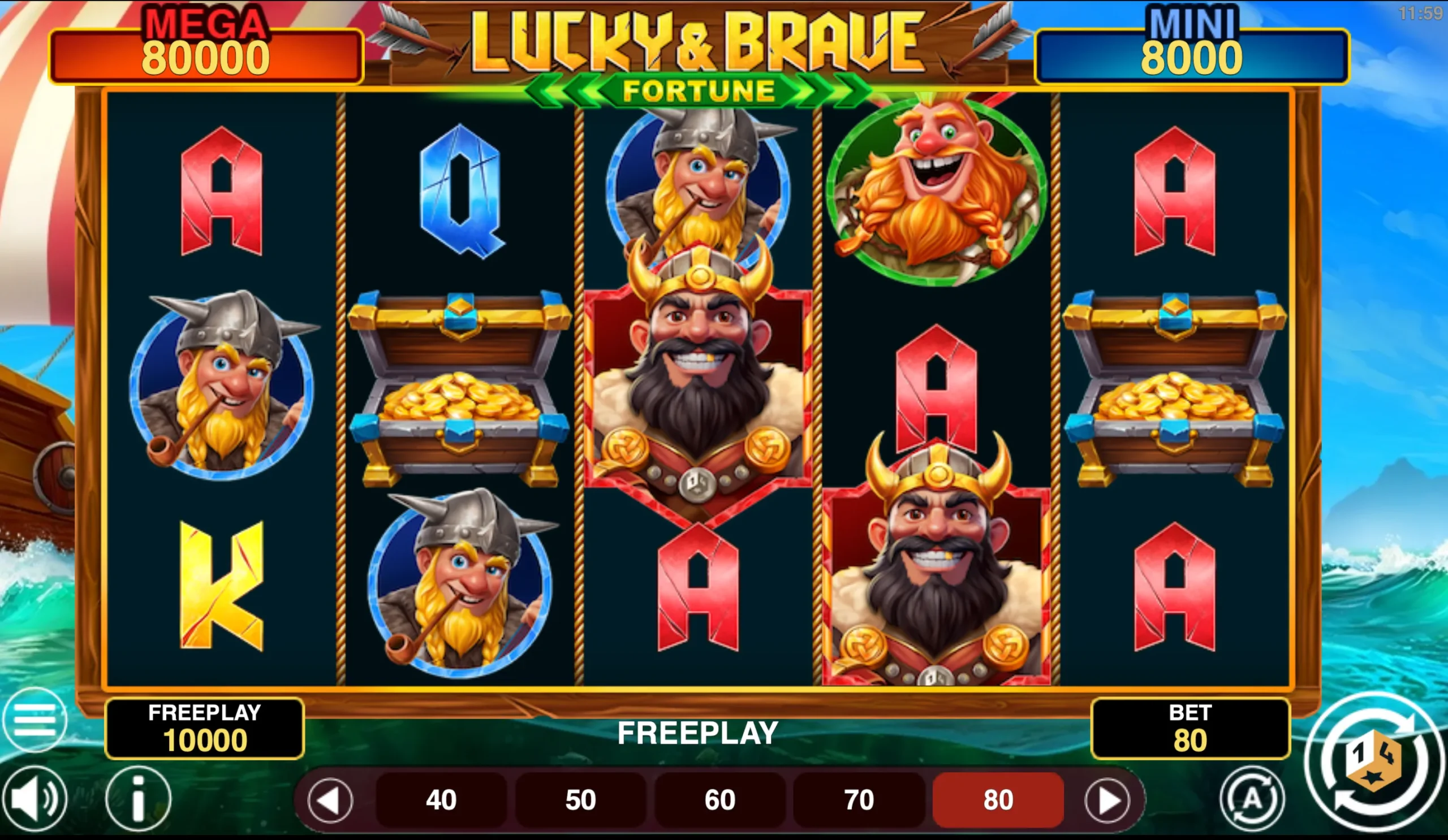 Lucky & Brave Fortune Online Video Slot gameplay screenshot