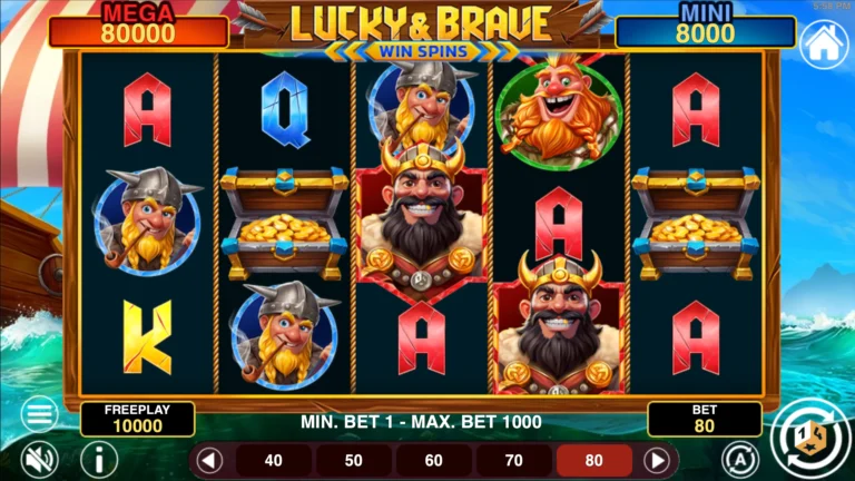 Lucky & Brave Win Spins Online Video Slot gameplay screenshot