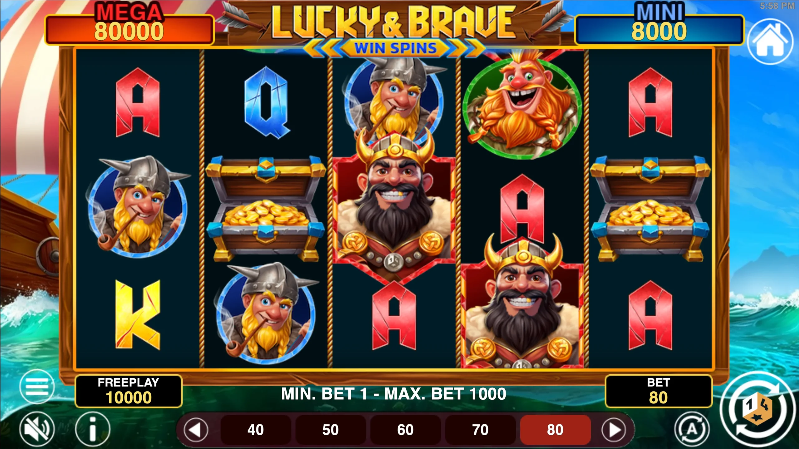 Lucky & Brave Win Spins Online Video Slot gameplay screenshot