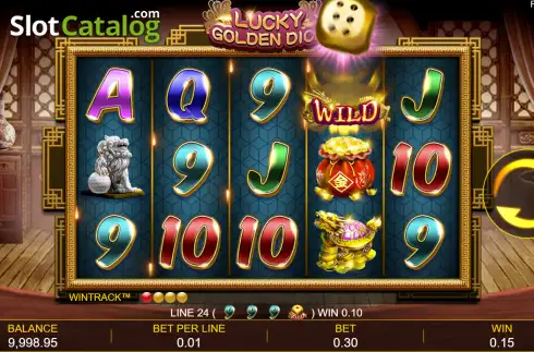 Lucky Golden Dice slot gameplay screenshot from Aspect Gaming