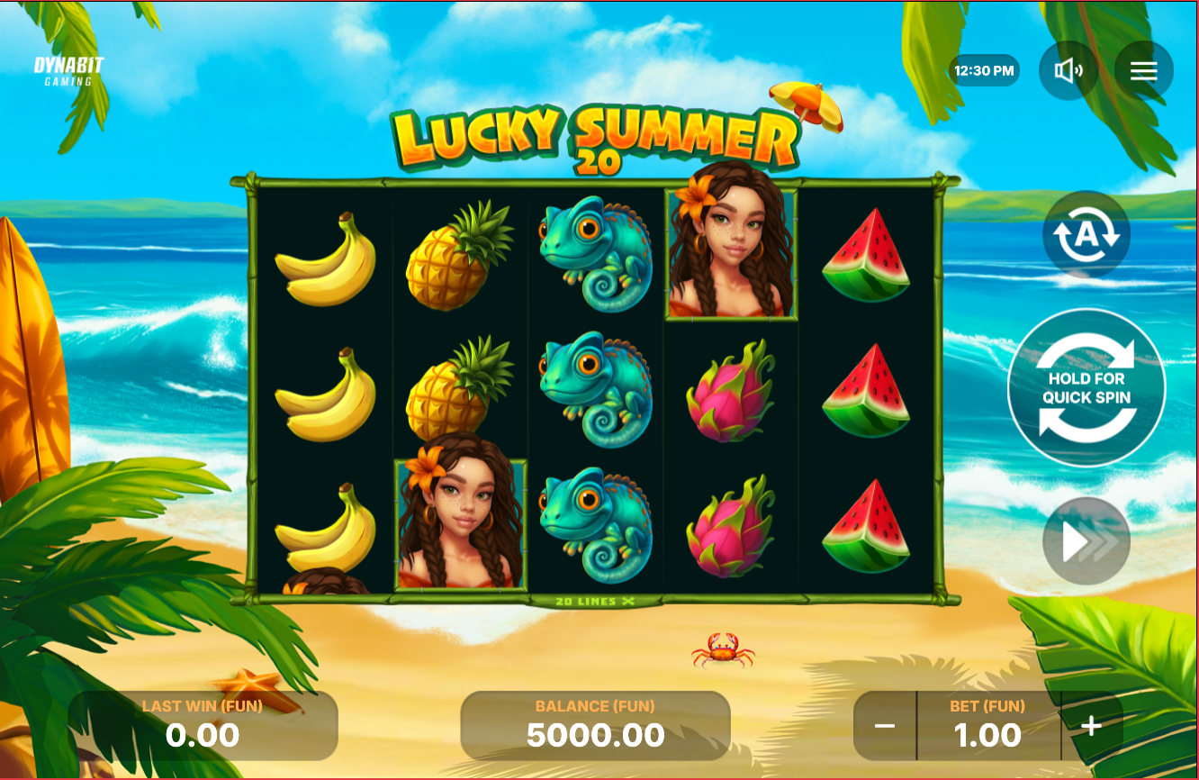 Lucky Summer 20 slot gameplay screenshot