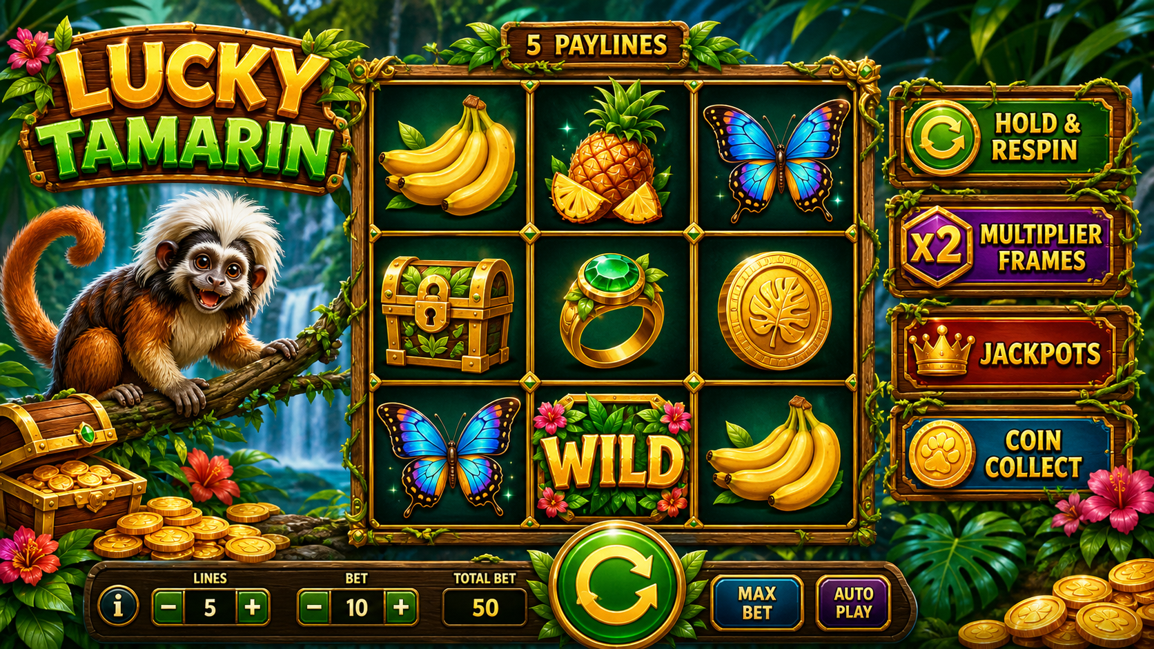 Lucky Tamarin Online Video Slot