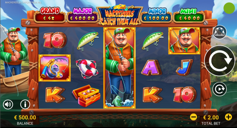 Mackereels Catch Them All slot gameplay screenshot
