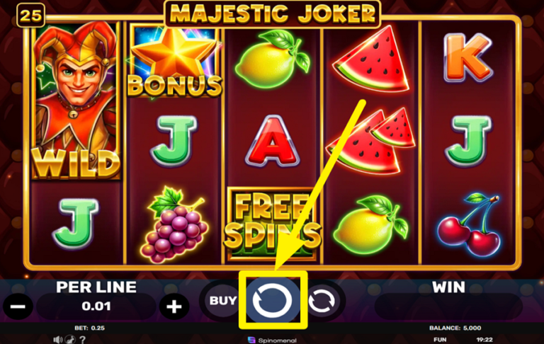 Majestic Joker Spinomenal slot gameplay screenshot