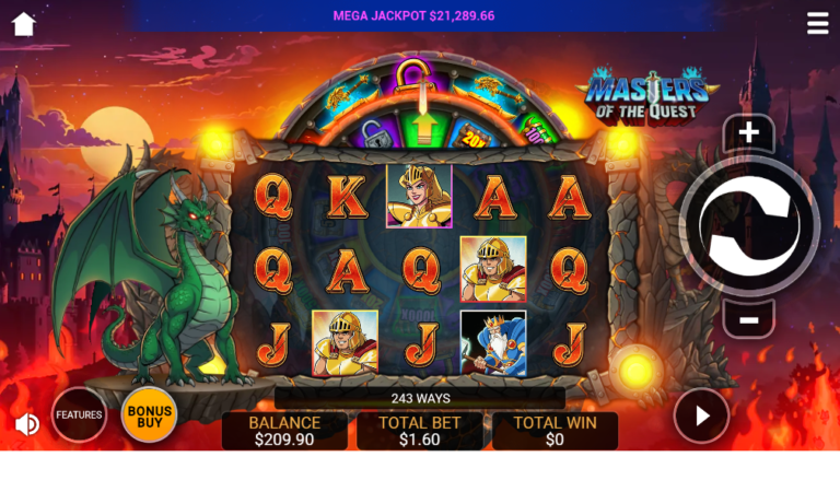 Masters of the Quest slot gameplay screenshot