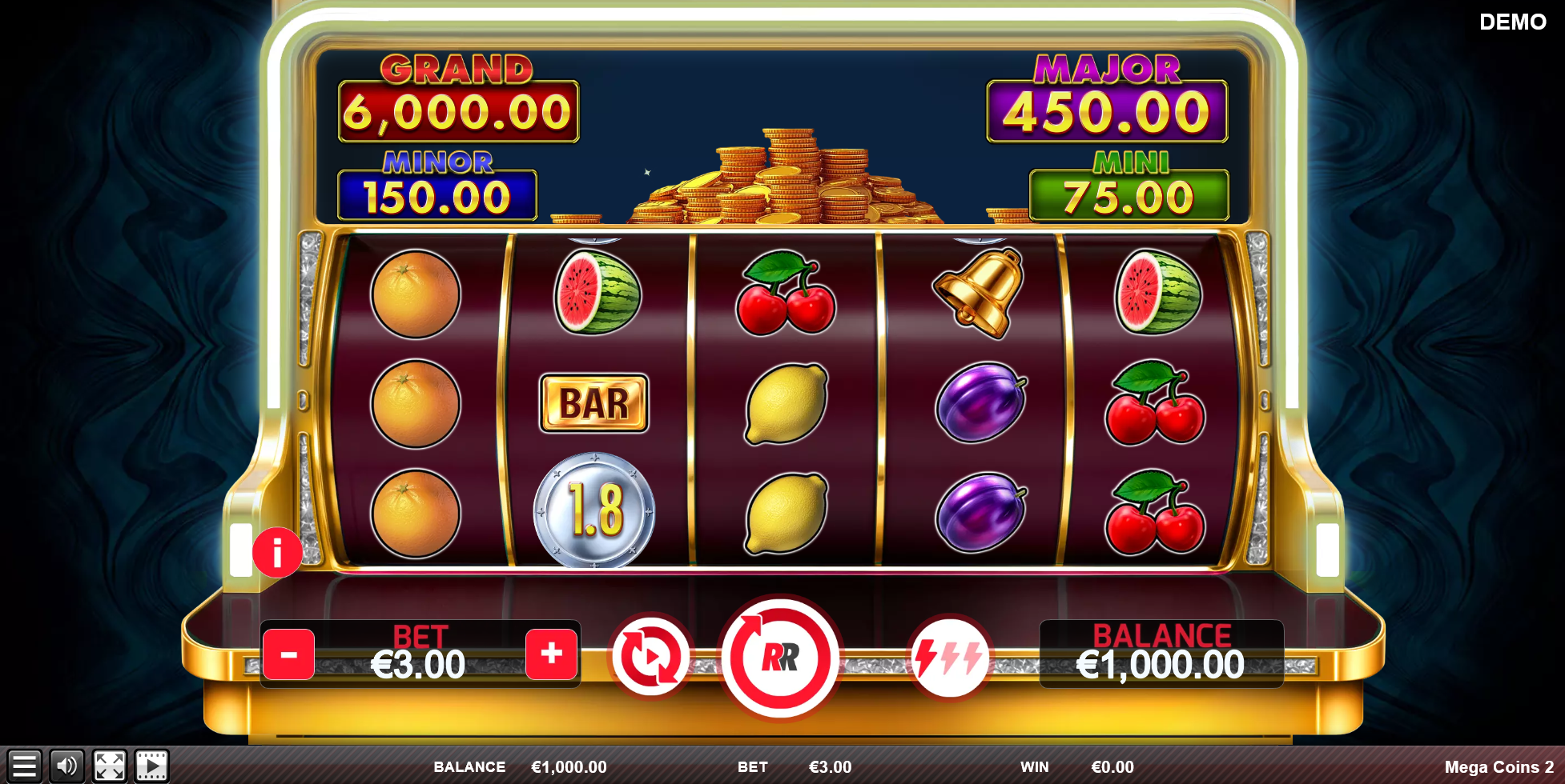 Mega Coins 2 slot gameplay screenshot