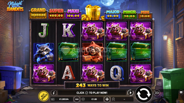 Midnight Bandits Online Video Slot gameplay screenshot