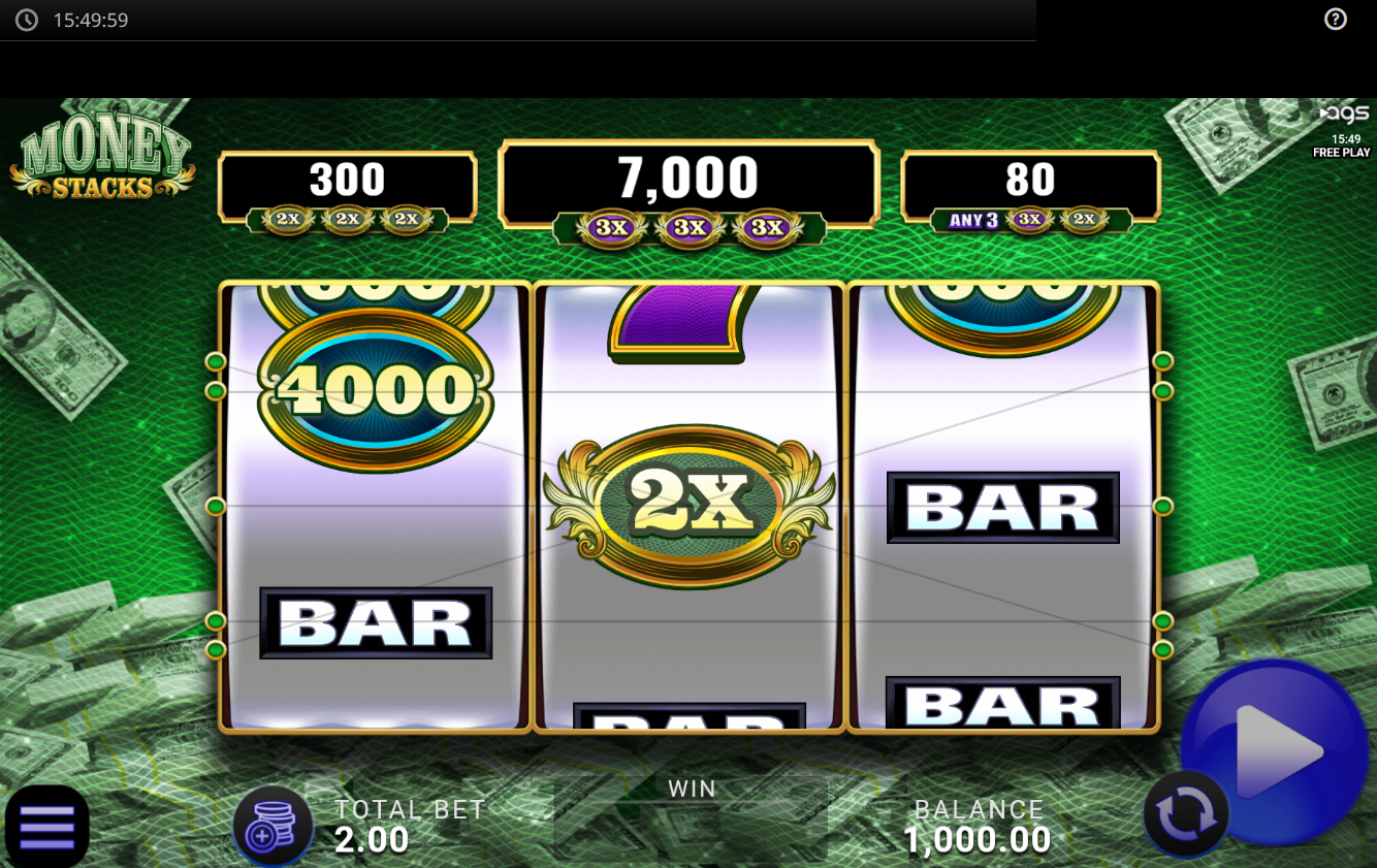 Money Stacks AGS slot gameplay screenshot