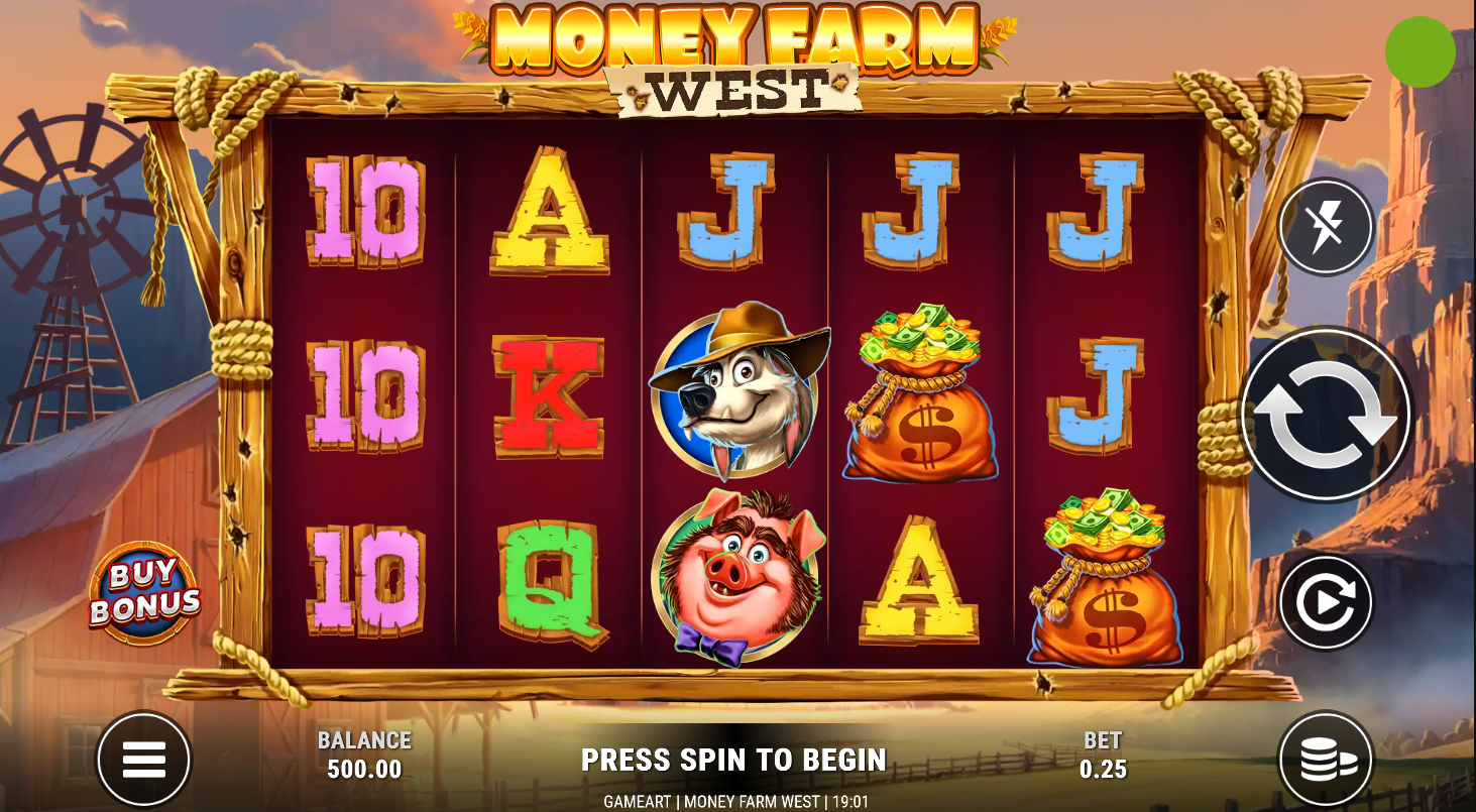 Money Farm West slot gameplay screenshot