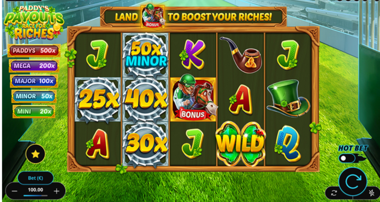 Paddy's Payouts Race for Riches Online Video Slot