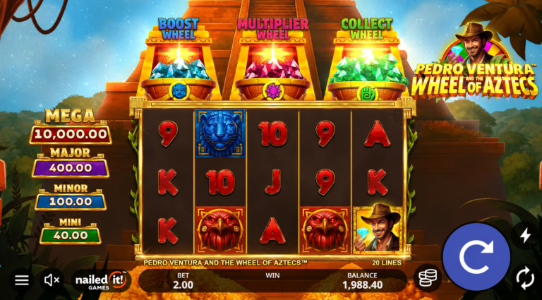 Pedro Ventura and the Wheel of Aztecs slot gameplay screenshot