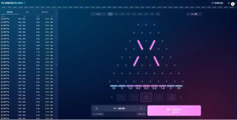 Plinko Builder Online Video Slot gameplay screenshot