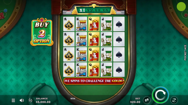 Pocket Ace slot gameplay screenshot from Microgaming