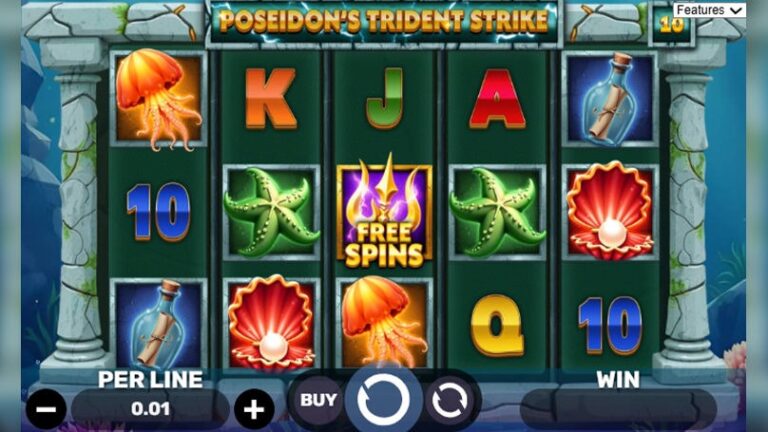 Poseidon's Trident Strike slot gameplay screenshot