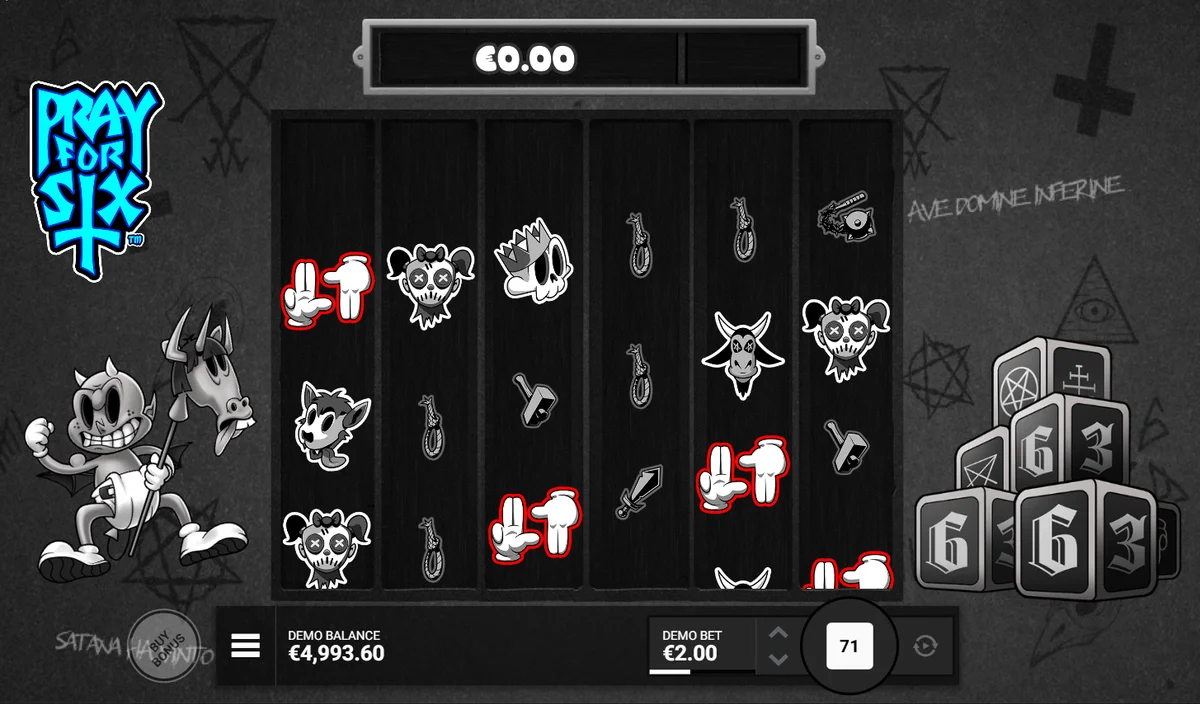 Pray for Six slot gameplay screenshot