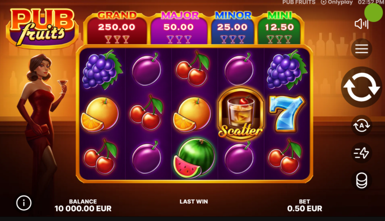 Pub Fruits online slot gameplay screenshot