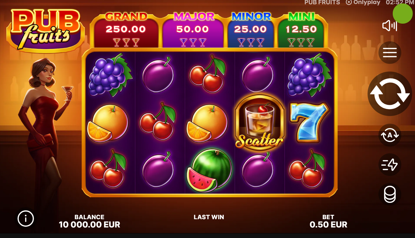Pub Fruits online slot gameplay screenshot