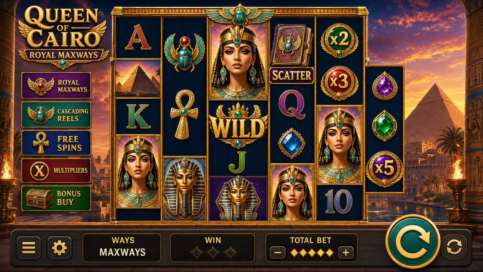 Queen Of Cairo Royal Maxways Online Video Slot