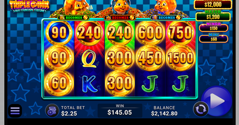 Rakin' Bacon Triple Oink Soda Fountain Fortunes AGS slot gameplay screenshot