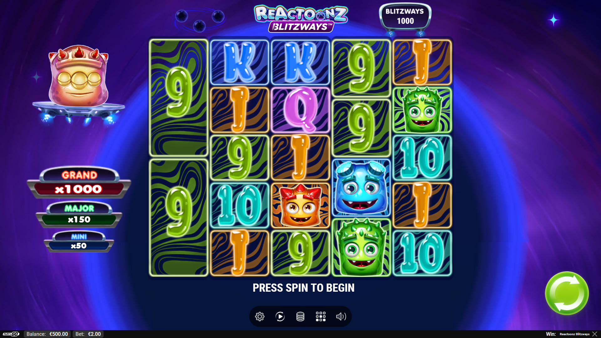 Reactoonz Blitzways Online Video Slot gameplay screenshot