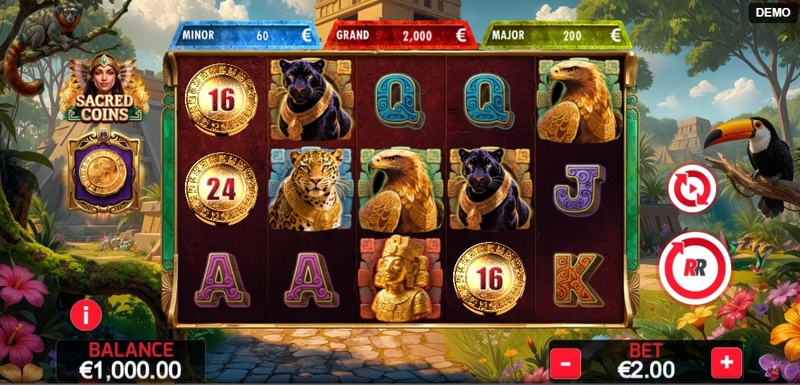 Sacred Coins Online Video Slot gameplay screenshot