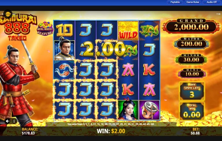 Samurai 888 Takeo Online Video Slot