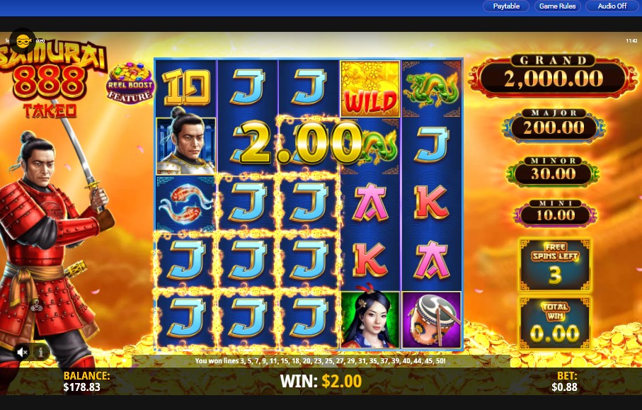 Samurai 888 Takeo Online Video Slot
