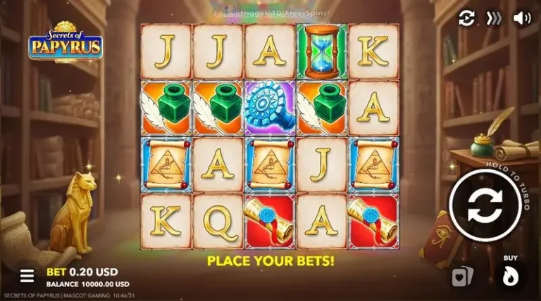 Secrets of Papyrus Online Video Slot gameplay screenshot