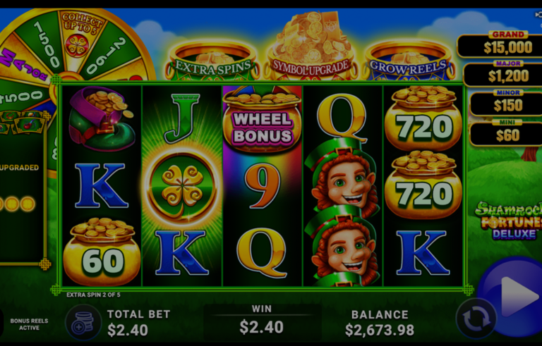 Shamrock Fortunes Deluxe AGS slot gameplay screenshot