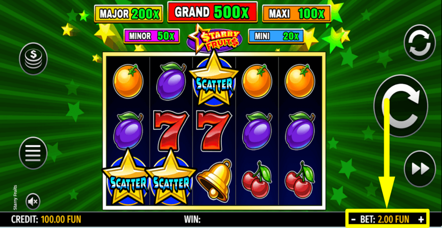 Starry Fruits Online Video Slot gameplay screenshot