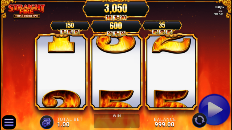 Straight Fire Triple Double Spin slot gameplay screenshot