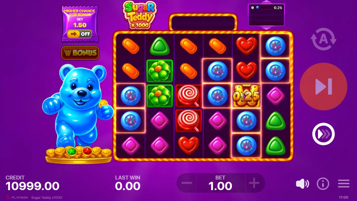 Sugar Teddy online slot gameplay screenshot