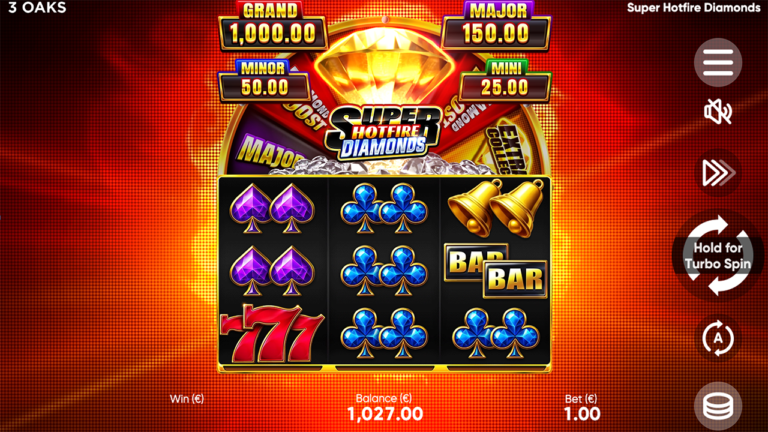 Super Hotfire Diamonds Online Video Slot gameplay screenshot