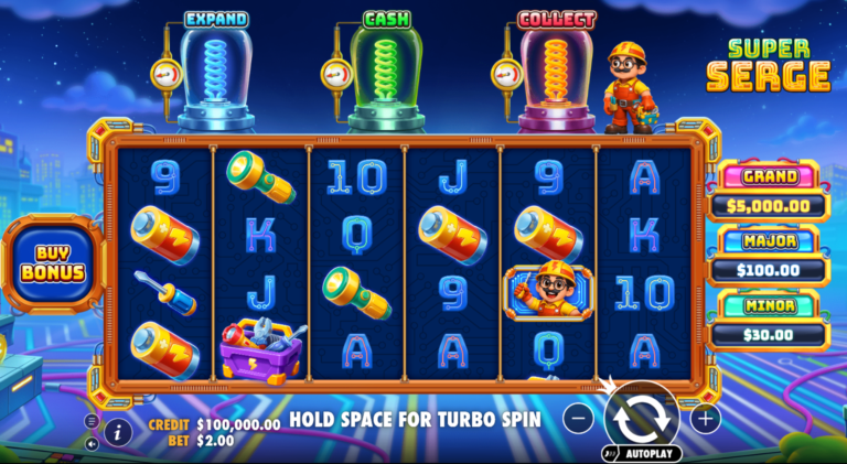 Super Serge Online Video Slot gameplay screenshot