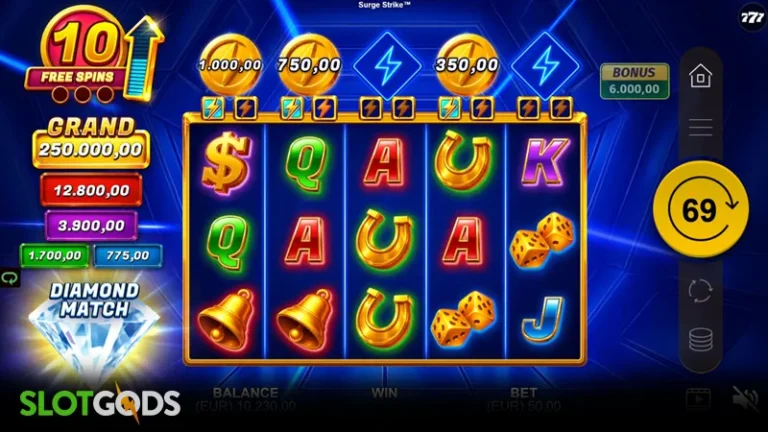 Surge Strike Online Video Slot gameplay screenshot
