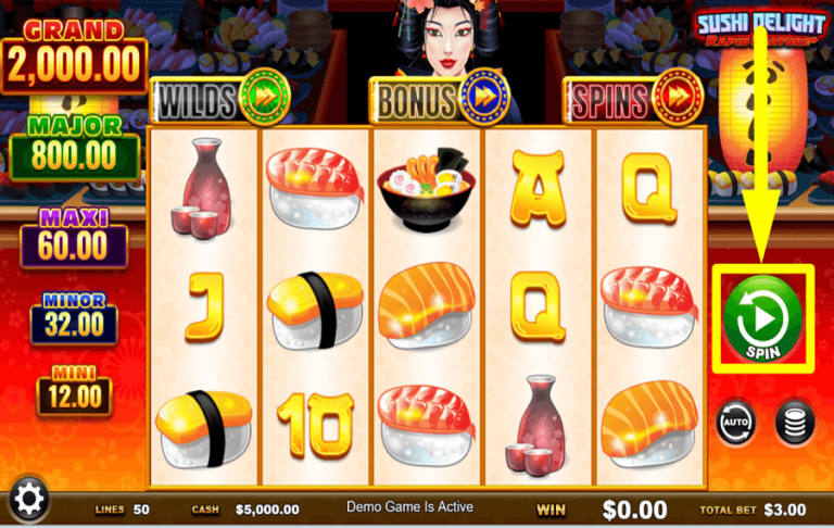 Sushi Delight Rapid Feature Ainsworth slot gameplay screenshot