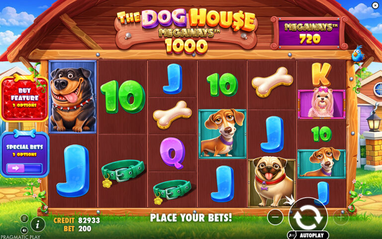 The Dog House Megaways 1000 Online Video Slot gameplay screenshot