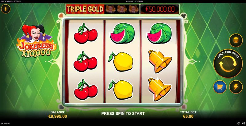 The Jokeress 10000 Online Video Slot gameplay screenshot
