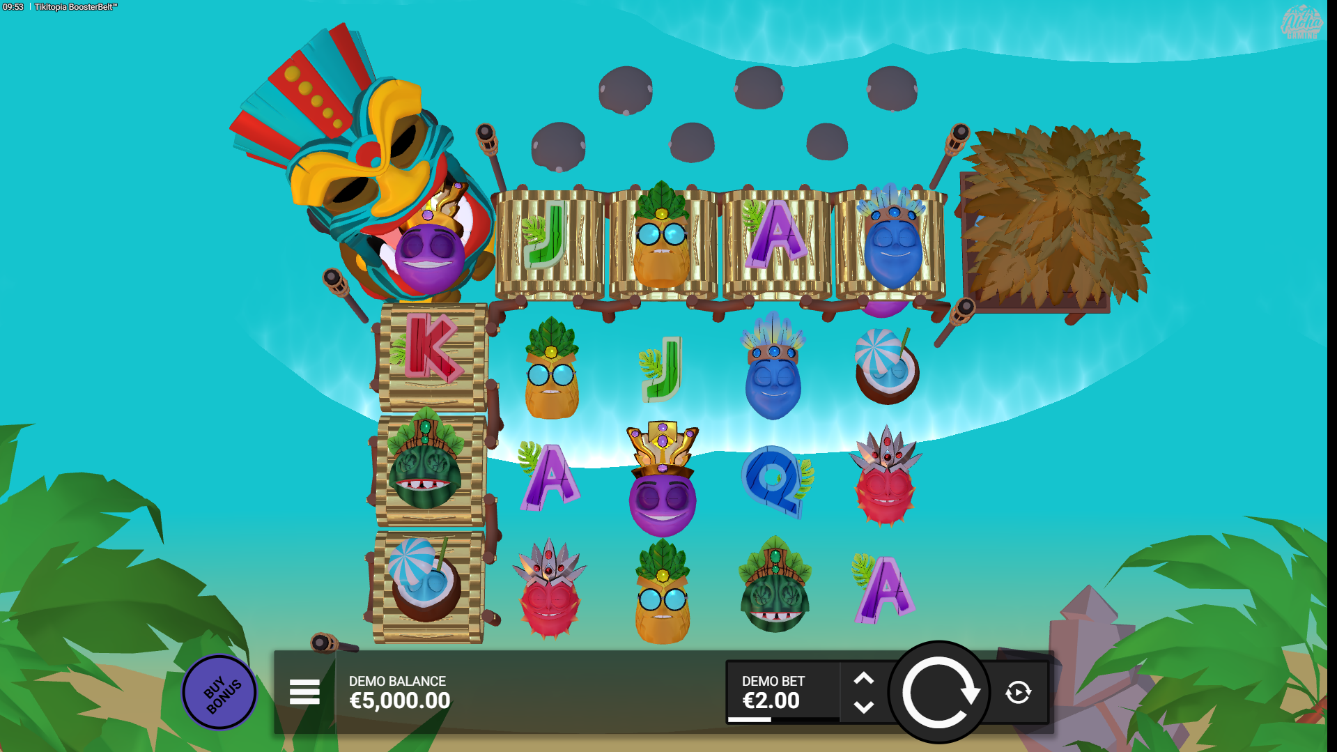Tikitopia BoosterBelt Online Video Slot gameplay screenshot