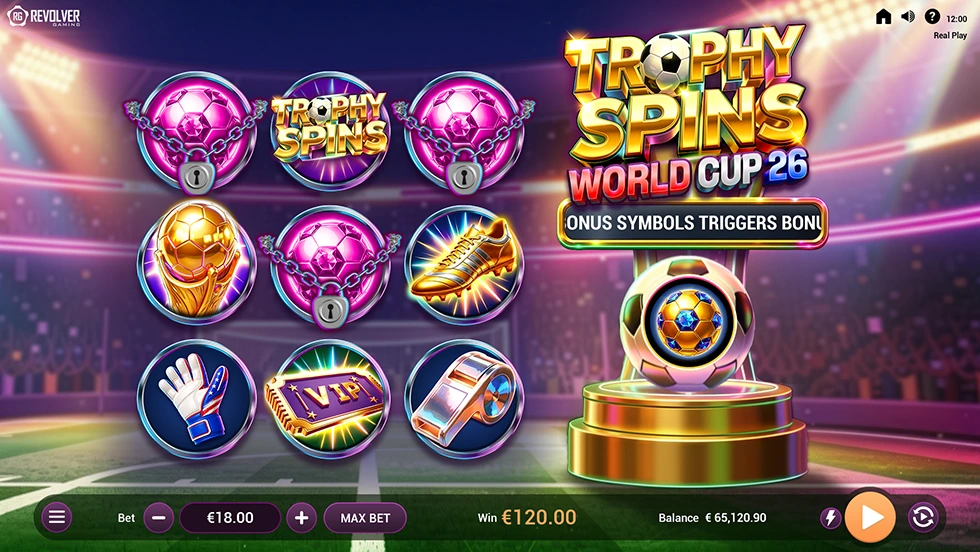 Trophy Spins World Cup 26 Online Video Slot gameplay screenshot