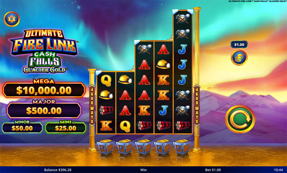 Ultimate Fire Link Cash Falls Glacier Gold Online Video Slot screenshot