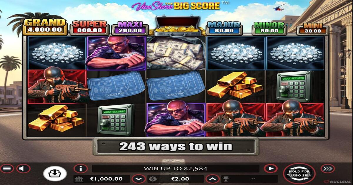 Vice Shore The Big Score Nucleus Gaming slot gameplay screenshot
