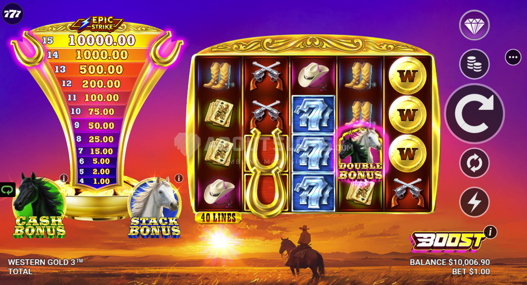 Western Gold 3 Online Video Slot screenshot