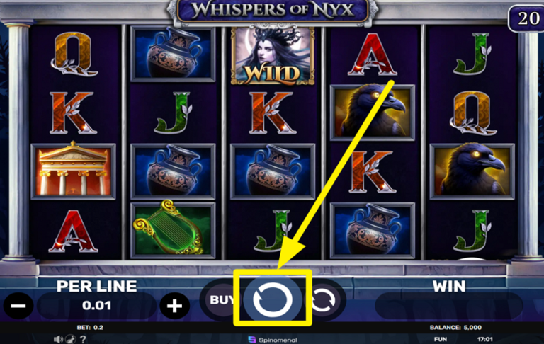Whispers of Nyx Spinomenal slot gameplay screenshot