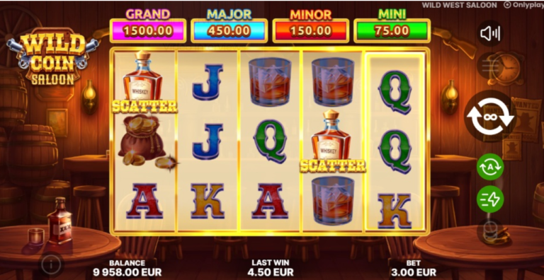 Wild Coin Saloon Online Video Slot gameplay screenshot
