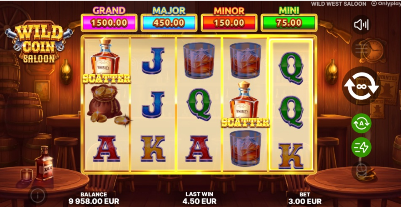 Wild Coin Saloon Online Video Slot gameplay screenshot