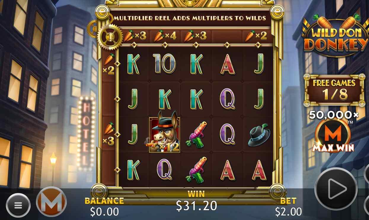 Wild Don Donkey slot gameplay screenshot