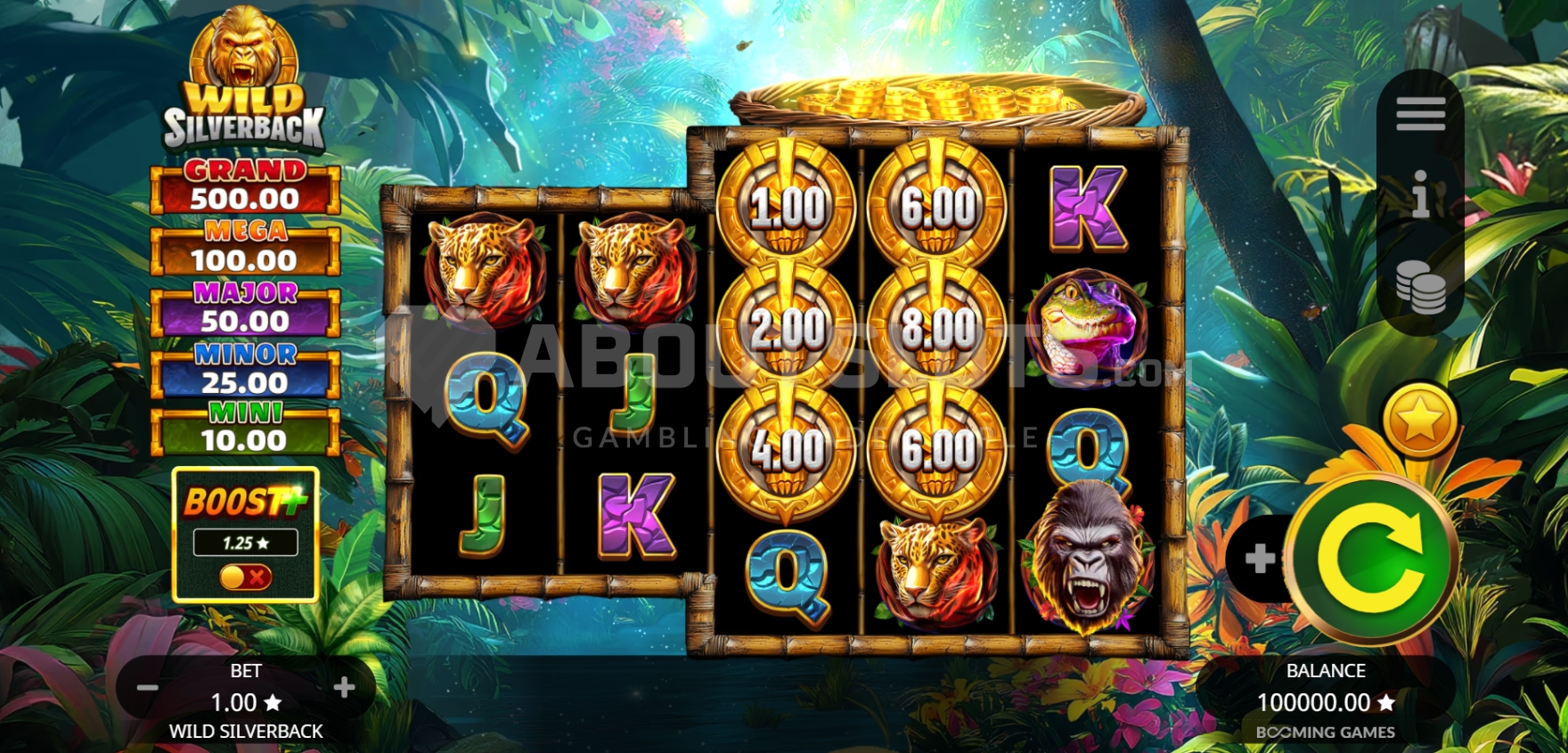 Wild Silverback Online Video Slot gameplay screenshot